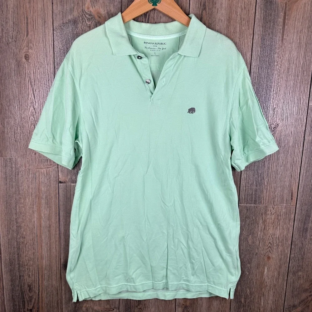 Banana Republic Lot of 8 Polo Shirts Men Size Large Short Sleeve Casual Cotton